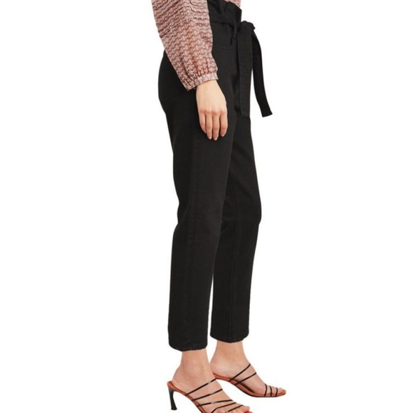 Frame High Rise Ankle Straight Paperbag jeans Film Noir - Picture 4 of 13